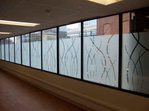 Arlon 5400 etched glass vinyl installed on office windows