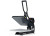 The MAXX® Clam Heat Press 15x15 by Stahls' shown open on a workstation, featuring the 15-inch platen, digital control panel, and sturdy steel frame.