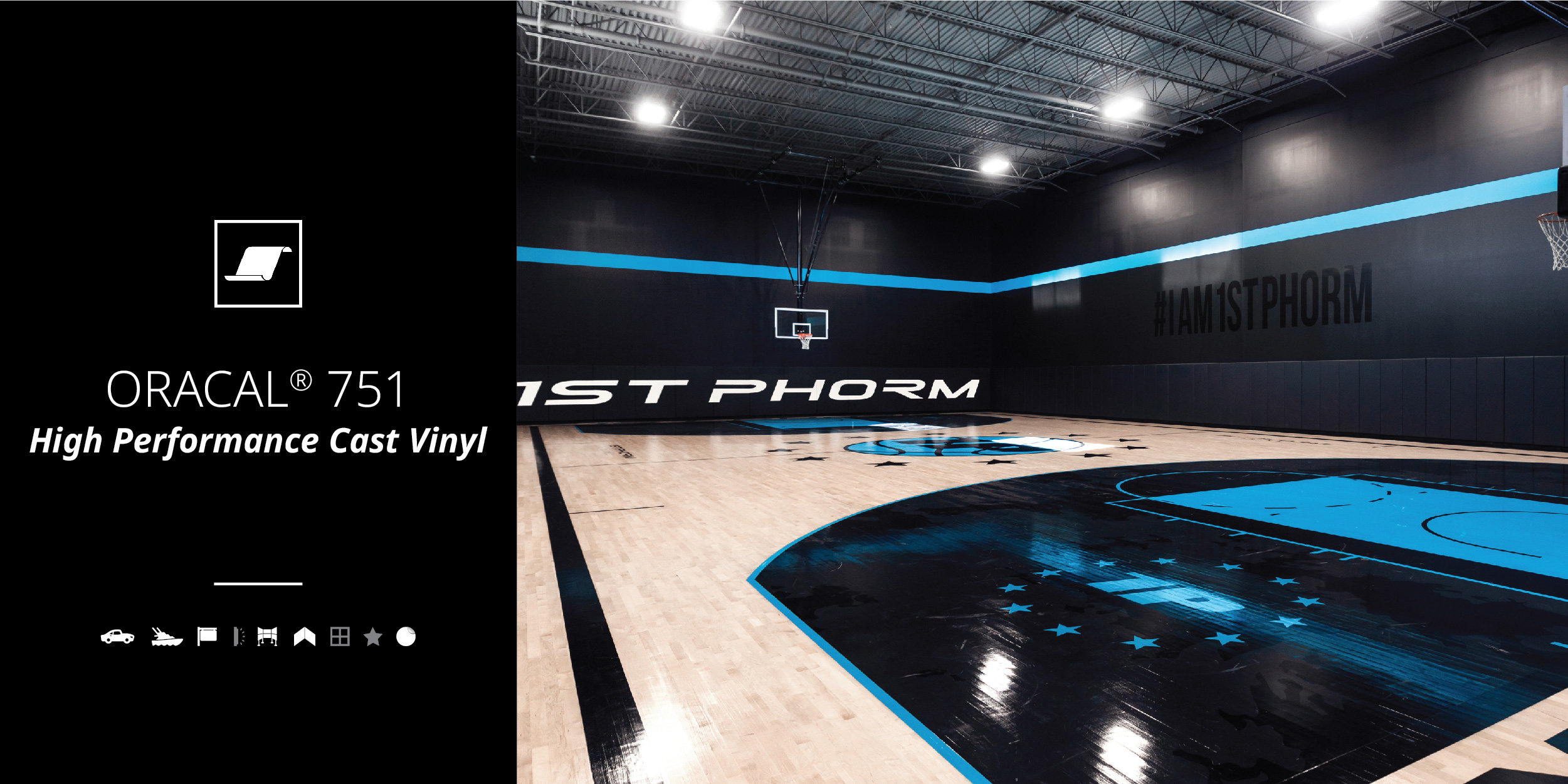 Buy the same material using in 1st Phorm basketball court. Kirin Global Supplies is the leading supplier for Oracal 751