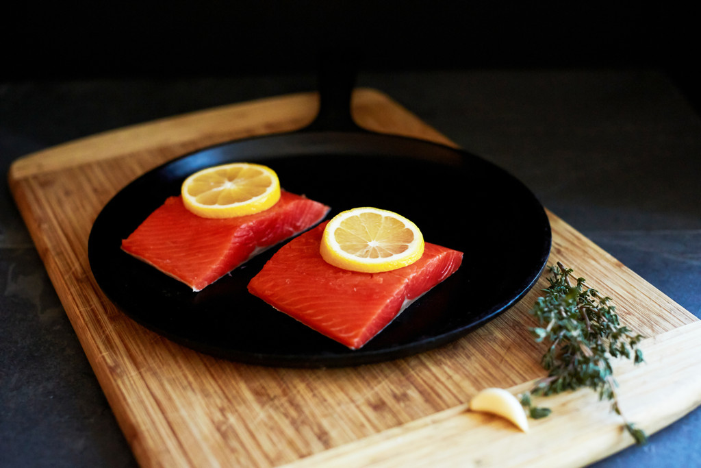 salmon portion cut