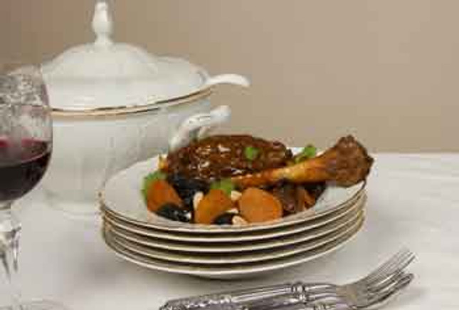 Lamb Tajine with Dried Fruit & Almonds 