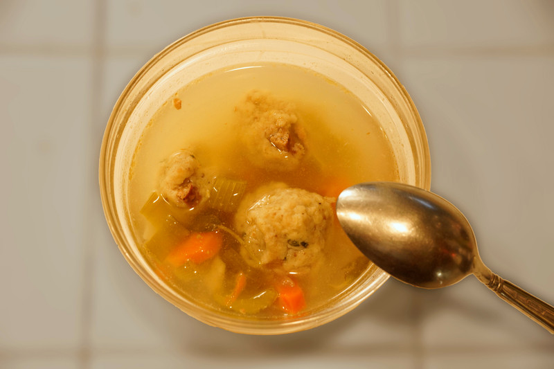 Turkey Soup with Stuffed Matzaballs