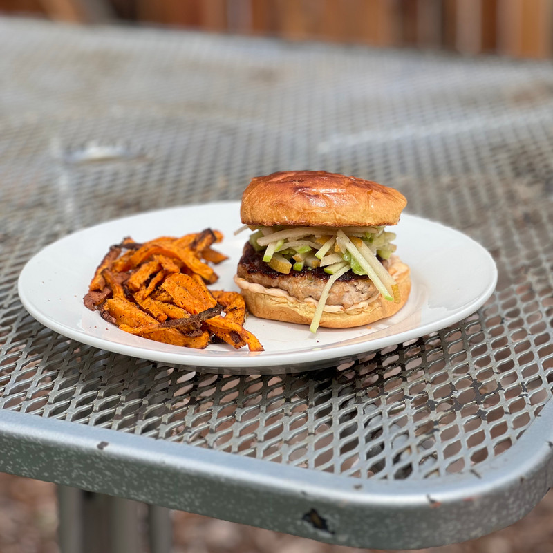 Asian Turkey Burger with Apple Pear Slaw