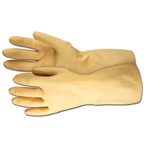Memphis 5190/L Amber Latex Canners Glove Straight Cuff, Size Large (12 Pair)