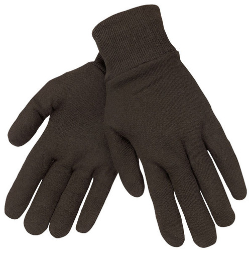 Memphis 7100RI Mens Brown Jersey Reversible Pattern Gloves Size Large (12 Pair)