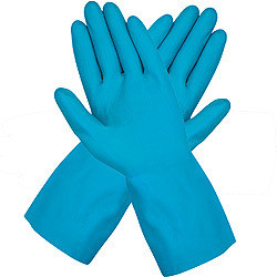 Liberty Glove 2886SLL Blue Latex Canners Glove Scalloped Cuff, Size Large (12 Pair)