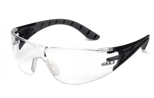 Pyramex SBG9610S Endeavor Plus Safety Glasses Clear Lens with Black and Gray Temples (Qty. 12)