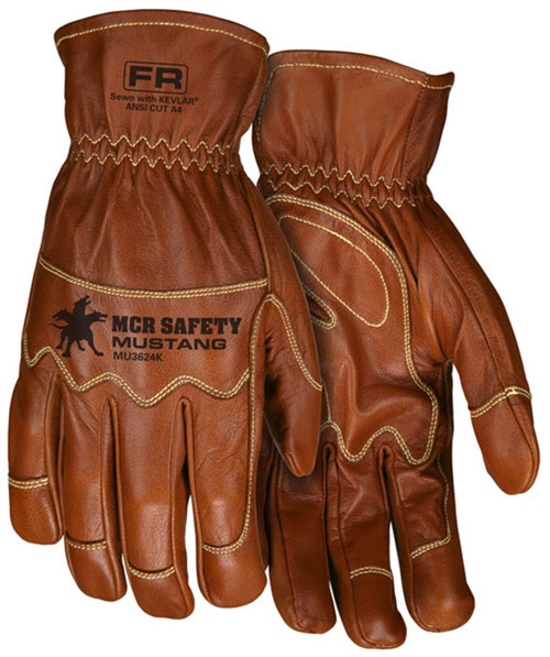 MCR Safety MU3624KXL Mustang Utility Goatskin Leather Gloves, Size XLarge (1 Pair)