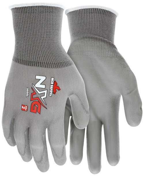 MCR Safety 9666XL, 13 Gauge Gray Nylon Shell, Gray PU Palm & Fingers, XL (12pr)