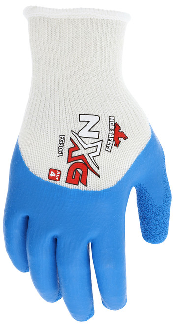 MCR Safety FG305XL, FlexGuard 10 Gauge Cotton/Polyester, Blue Latex over the Knuckle Dip, XL
