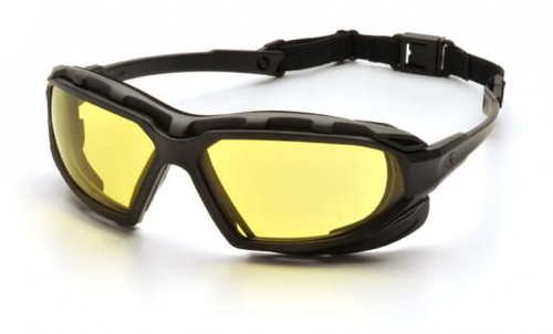 Pyramex SBG5030DT Highlander Plus Safety Glasses, Frame: Black-Gray, Lens: Amber Anti-Fog (12 Pair)