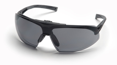 Pyramex SB4920STP Onix Plus Safety Glasses, Frame: Black, Lens: Clear Anti-Fog Bottom Lens/ Gray Flip Lens (12 Pair)