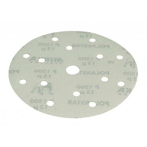 Mirka Polarstar FA61105094 6" 15H Film-Backed Vacuum Grip Disc 1500 Grit, (Qty. 50 per pk/bx)