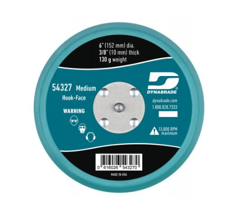 Dynabrade 54327 - 6" Dia. Non-Vacuum Disc Pad Hook-Face Short Nap