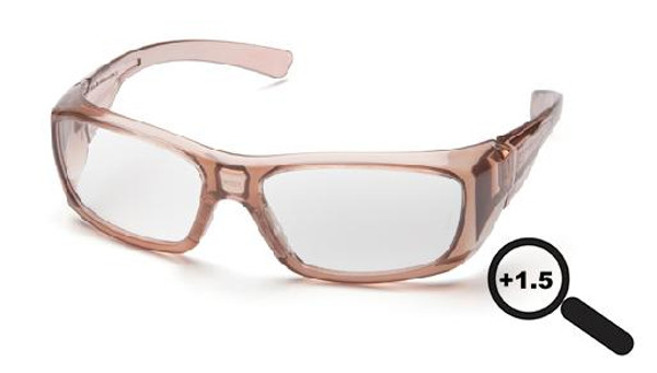 Pyramex STC7910D15 Emerge Safety Glasses, Frame: Translucent Caramel, Lens: Clear +1.5 (12 Pair)