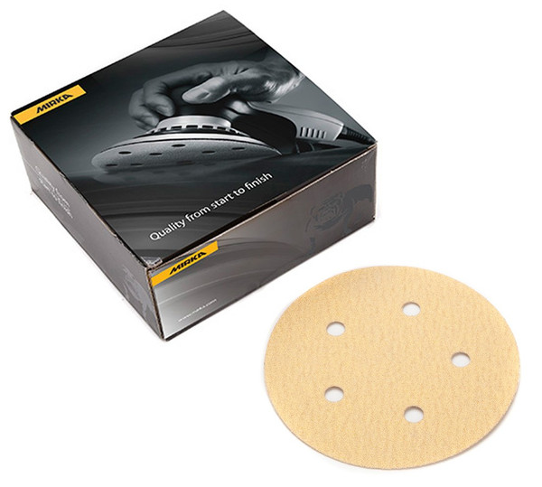 Mirka 23-321-080 - Bulldog Gold 5" 5 Hole PSA Vacuum Disc 080 Grit