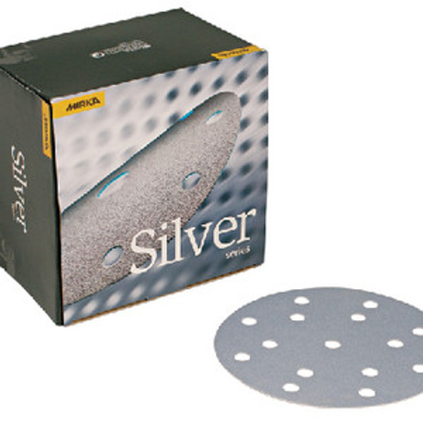 Mirka 2B-611-080 - Q.Silver 6" 15 Hole Grip Vacuum Disc 080 Grit