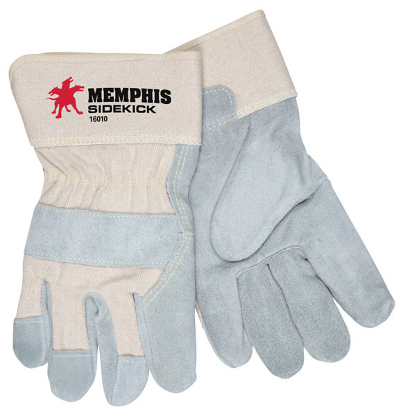 Memphis 16010XL Side Kick Leather Palm Gloves, Size X-Large (12 Pair)