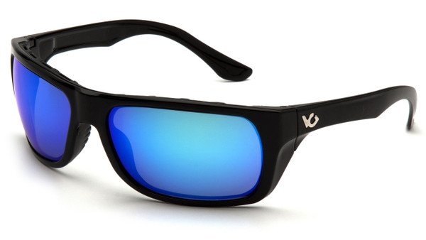 Venture Gear VGSB965T Vallejo Safety Glasses Black Frame with Ice Blue Mirror Anti-Fog Lens (1 Pair)