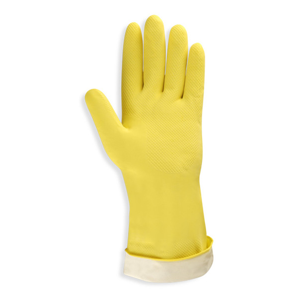 Cordova 4257R Standard Yellow Flock Lined Latex Gloves, Size Small (12 Pair)