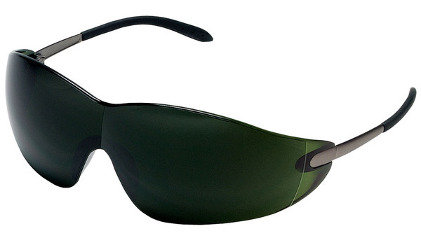 Crews S21150 Blackjack Safety Glasses Chrome Temple 5.0 Green Lens (12 Pair)