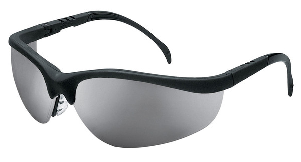 Crews KD117 Klondike Safety Glasses Black Frame w/ Silver Mirror Lens, (12 Pair)