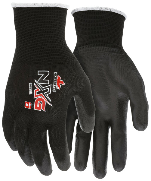 MCR Safety 96699S, 13 Gauge Black Polyester Shell, Black PU Palm & Fingers, S (12pr)