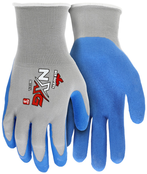 MCR Safety 9673M, NXG 13 Gauge Gray Nylon Shell Blue Foam Latex Coated, M (12pr)