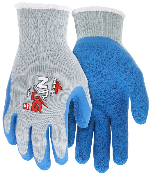 MCR Safety FT300S, NXG 10 Gauge Gray Cotton Polyester Shell Latex Palm & Fingers, S (12pr)