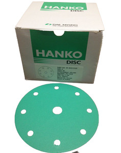 Hanko Festool-Ready 6", 9-Hole Green Film Sanding Discs Hook & Loop 80G (100 Per Box)