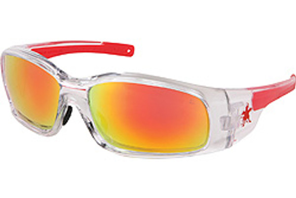 Crews SR14R Swagger Safety Glasses Clear Frame with Fire Mirror Lens