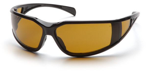 Pyramex SB5133DT Exter Safety Glasses, Frame: Glossy Black , Lens: Shooter's Amber Anti-Fog (12 Pair)