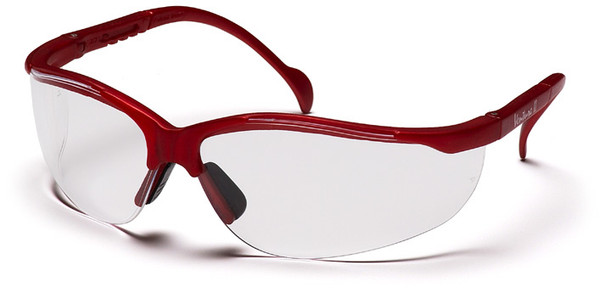 Pyramex SMM1810S Venture II Safety Glasses, Frame: Maroon, Lens: Clear (12 Pair)