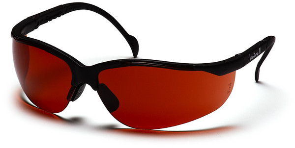 Pyramex SB1835S Venture II Safety Glasses, Frame: Black, Lens: Sun Block Bronze (1 Pair)