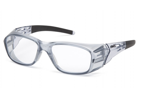 Pyramex Emerge Plus Safety Glasses, Clear +3.0 Full Readers, Gray Frame