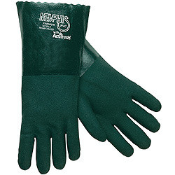 Memphis Glove 6414 Premium Green PVC Double Dipped Jersey Lining