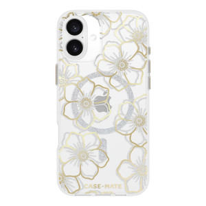 Case-Mate Floral Gems MagSafe Case iPhone 16 Plus - Clear/Gold