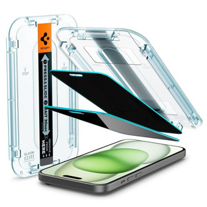 Spigen Glas.tR EZ Fit Privacy Glass Screen Protector iPhone 15 Plus/16 Plus - Black Spigen Glas.tR EZ Fit Privacy Glass Screen Protector iPhone 15 Plus/16 Plus - Black