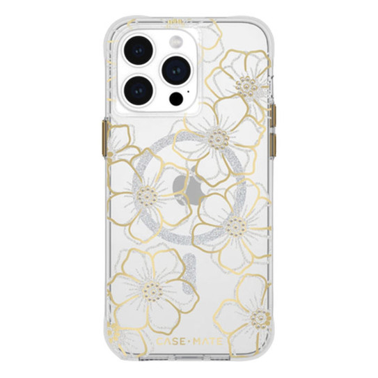 Case-Mate Floral Gems MagSafe Case iPhone 16 Pro Max - Clear/Gold