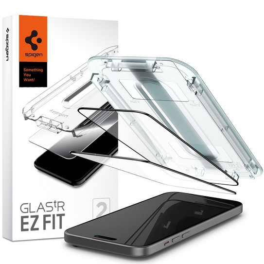 Spigen EZ Fit Full Cover 2 PCS Screen Protector iPhone 15 Plus - Black