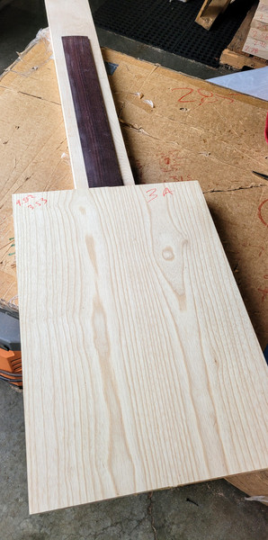 3a 2 piece Ash Body, Maple Neck and pre-radius (12") granadilla fretboard