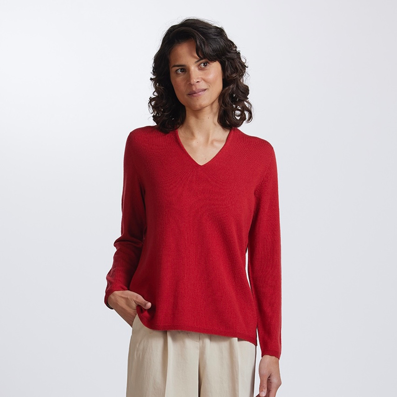 Royal Merino - Long Sleeve Classic High Vee - The Tin Shed