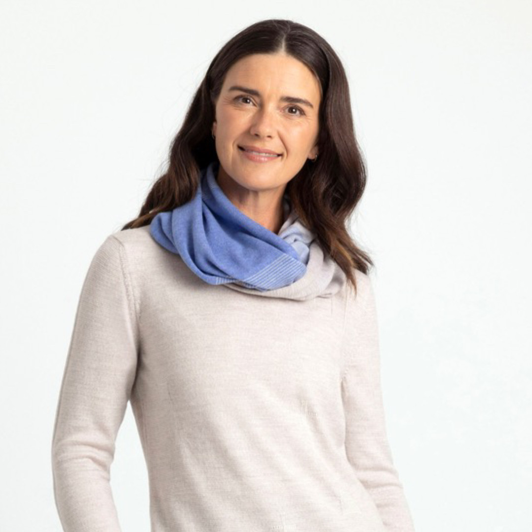 Royal Merino 100% Merino Graduated Stripe Infinity Scarf The