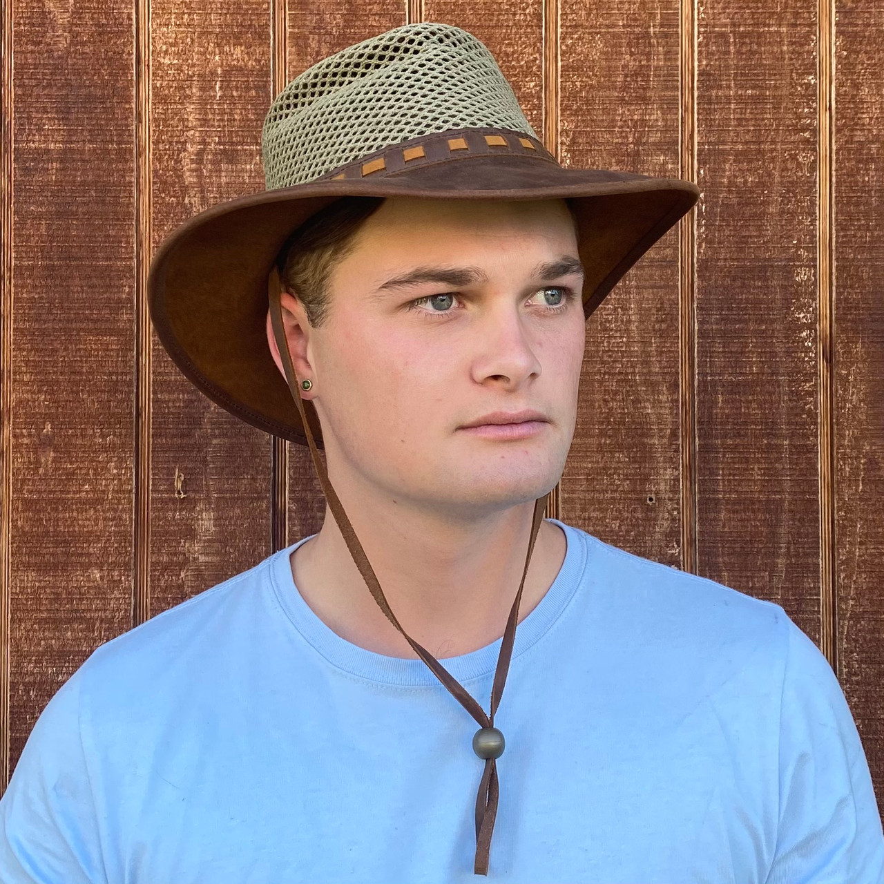 Selke Full Grain Leather/ Mesh Hat Unisex