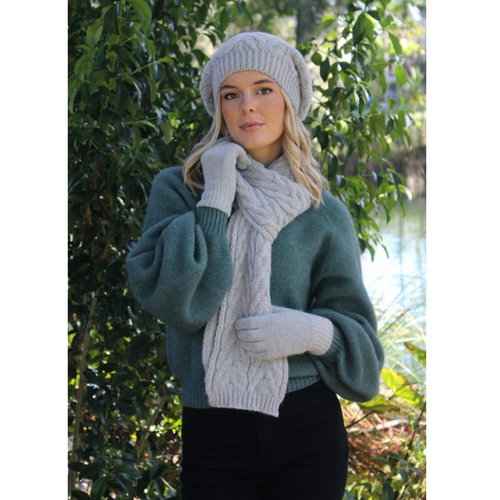 Lothlorian - Alpaca Cable Scarf (ALP021)Dove Lothlorian - Alpaca Cable Scarf (ALP021)Dove