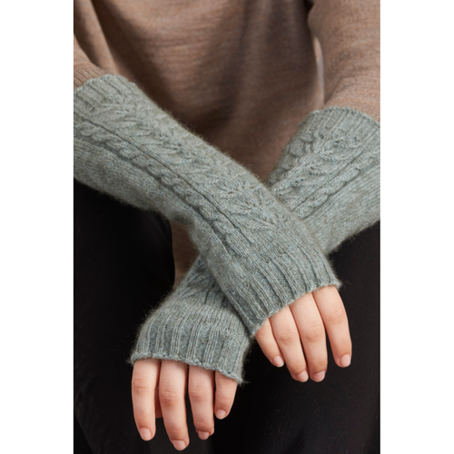 McDonald - Merino & Possum Cable Glovelets (622)Mint  McDonald - Merino & Possum Cable Glovelets (622)Mint