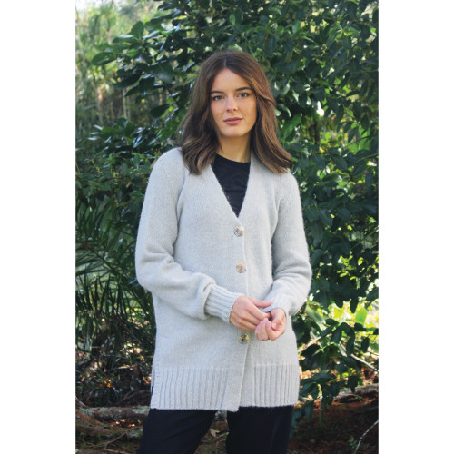 Lothlorian - Alpaca Plain Cardigan (ALP073) Dove Lothlorian - Alpaca Plain Cardigan (ALP073) Dove