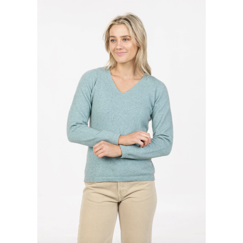 Native World - Merino & Possum Vee Plain Sweater (NB396)Topaz Native World - Merino & Possum Vee Plain Sweater (NB396)Topaz