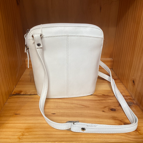 Baron & Burton - Small Genuine Leather Handbag (23822) White Baron & Burton - Small Genuine Leather Handbag (23822) White
