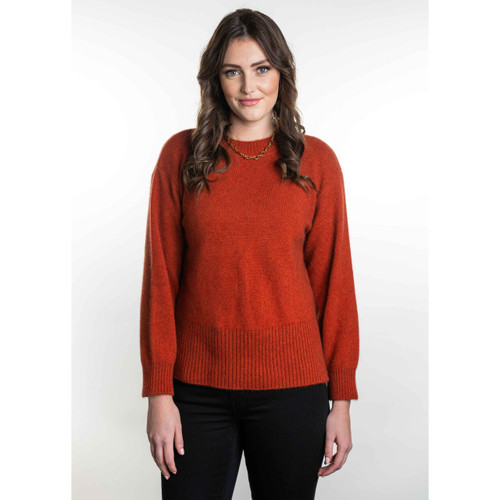 Koru - Merino - Possum Split Hem Jumper (KO556)Sienna